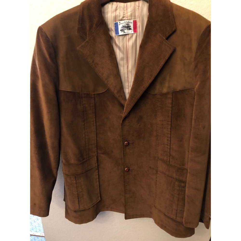 VTG Brad Whitney Brown Jacket Elbow Patches Corduroy Western Sport Coat